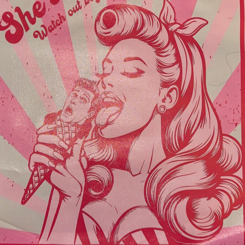 Retro “She’s a Maneater “ Pink & Red Pin Up Girl
Ice Cream Cone Canvas Print - Picture 8 of 12
